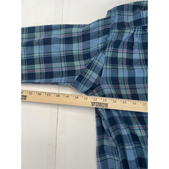 Duluth Trading Co Blue Plaid Soft Cotton Flannel Shirt Men's med - Picture 9 of 10